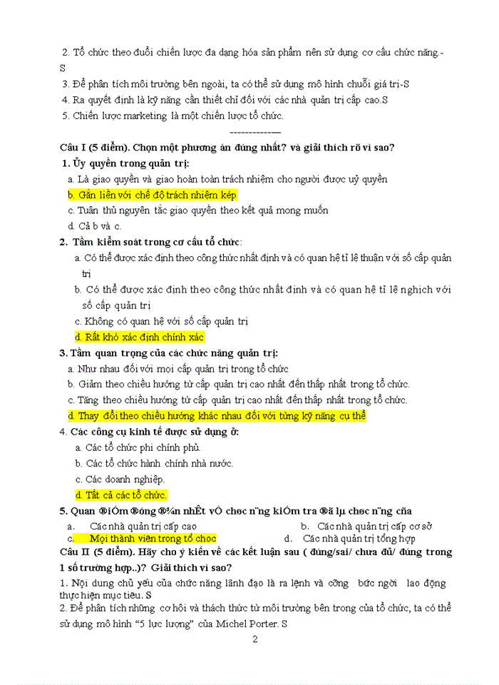 image for page TỔNG HỢP TRẮC NGHIỆM QUẢN LÝ HỌC