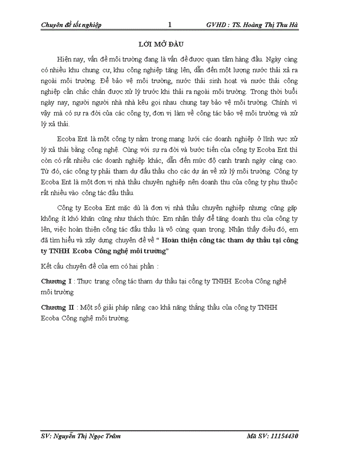 image for page Hoàn thiện công tác tham dự thầu tại công ty TNHH Ecoba Công nghệ môi trường