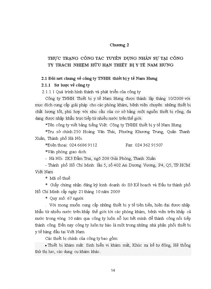 image for page Nâng cao hiệu quả công tác tuyển dụng tại công ty trách nhiệm hữu hạn thiết bị y tế Nam Hưng