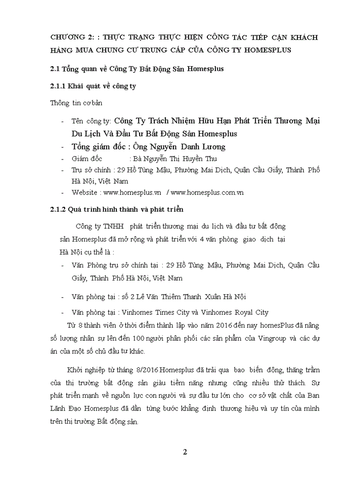 image for page THỰC TRẠNG THỰC HIỆN CÔNG TÁC TIẾP CẬN KHÁCH HÀNG MUA CHUNG CƯ TRUNG CẤP CỦA CÔNG TY HOMESPLUS