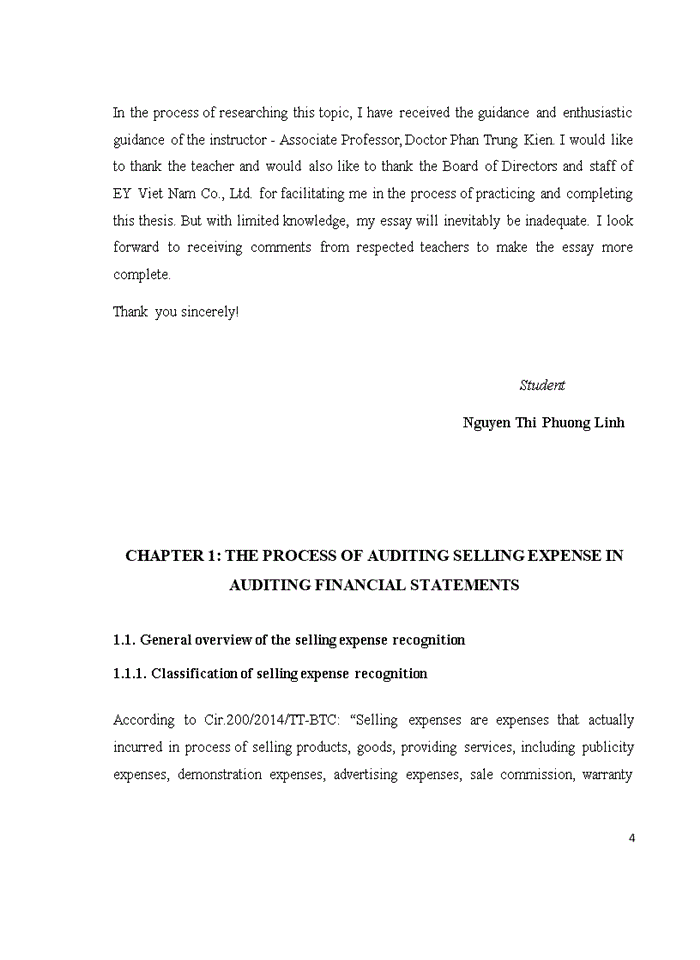image for page Tiếng anh Audit of selling expenses in auditing financial statements conducted by EY Vietnam Co Ltd