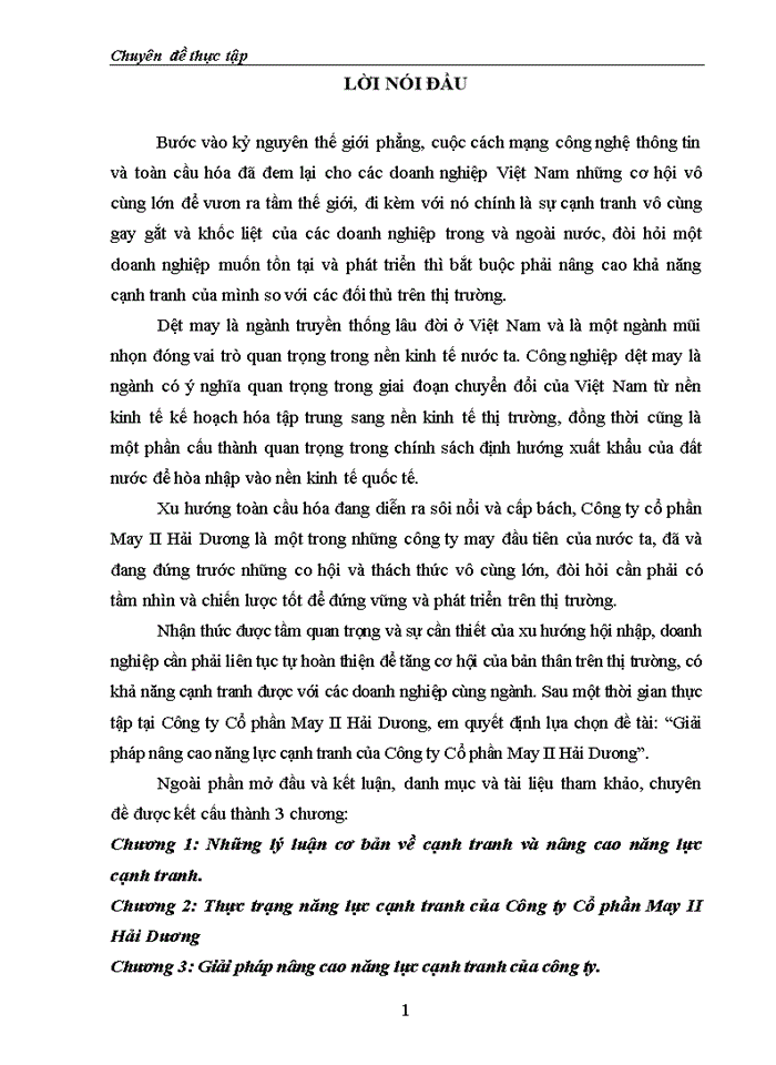 image for page Giải pháp nâng cao năng lực cạnh tranh của Công ty Cổ phần May II Hải Dương