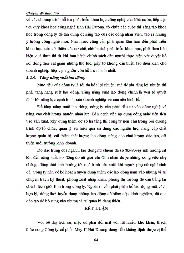 image for page Giải pháp nâng cao năng lực cạnh tranh của Công ty Cổ phần May II Hải Dương