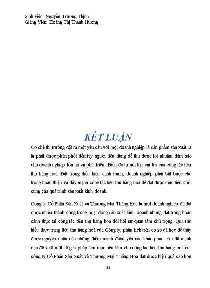 image for page Đẩy mạnh tiêu thụ hàng hoá tại Công ty cổ phần sản xuất và thương mại Thăng Hoa