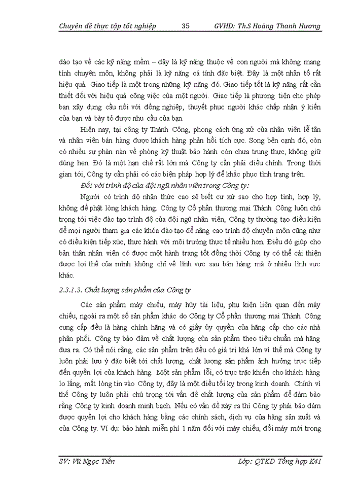 image for page Giải pháp nhằm nâng cao chất lượng dịch vụ sau bán hàng của Công ty Cổ phần thương mại Thành Công