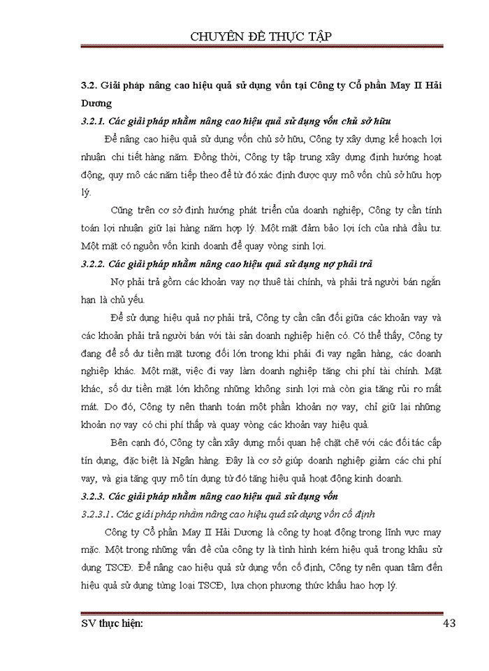 image for page Nâng cao hiệu quả sử dụng vốn tại Công ty Cổ phần May II Hải Dương được lựa chọn để làm chuyên đề thực tập