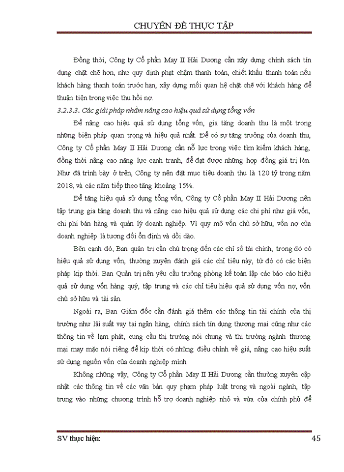 image for page Nâng cao hiệu quả sử dụng vốn tại Công ty Cổ phần May II Hải Dương được lựa chọn để làm chuyên đề thực tập