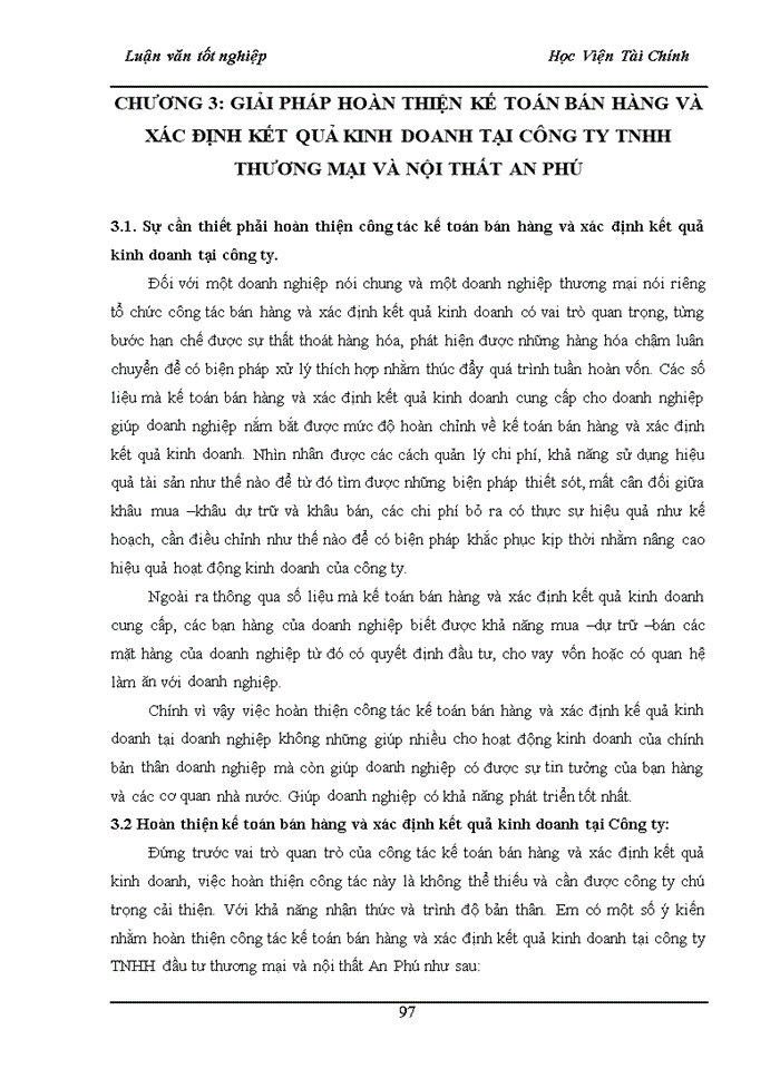 image for page Hoàn thiện công tác kế toán bán hàng và xác định kết quả kinh doanh tại Công ty TNHH Thương mại và nội thất An Phú
