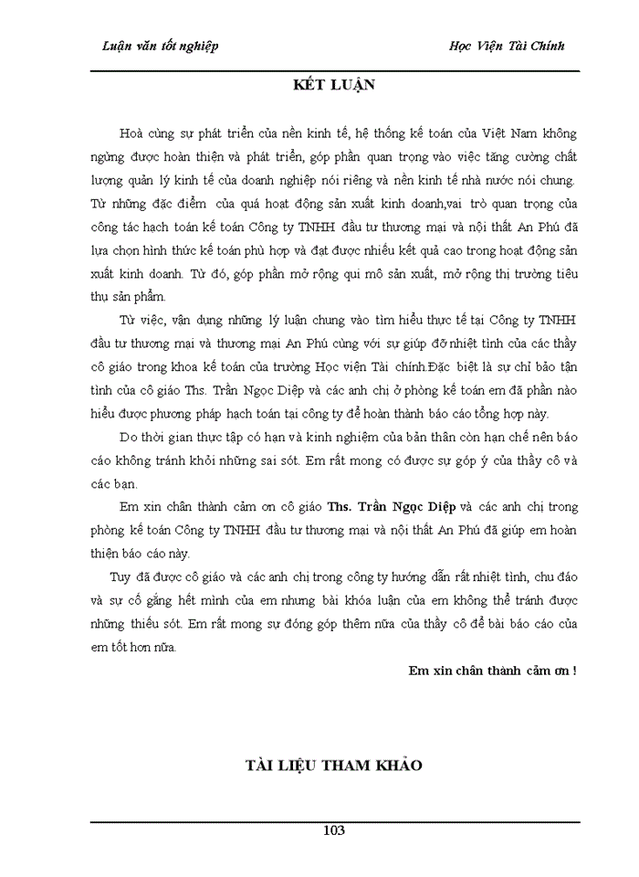 image for page Hoàn thiện công tác kế toán bán hàng và xác định kết quả kinh doanh tại Công ty TNHH Thương mại và nội thất An Phú