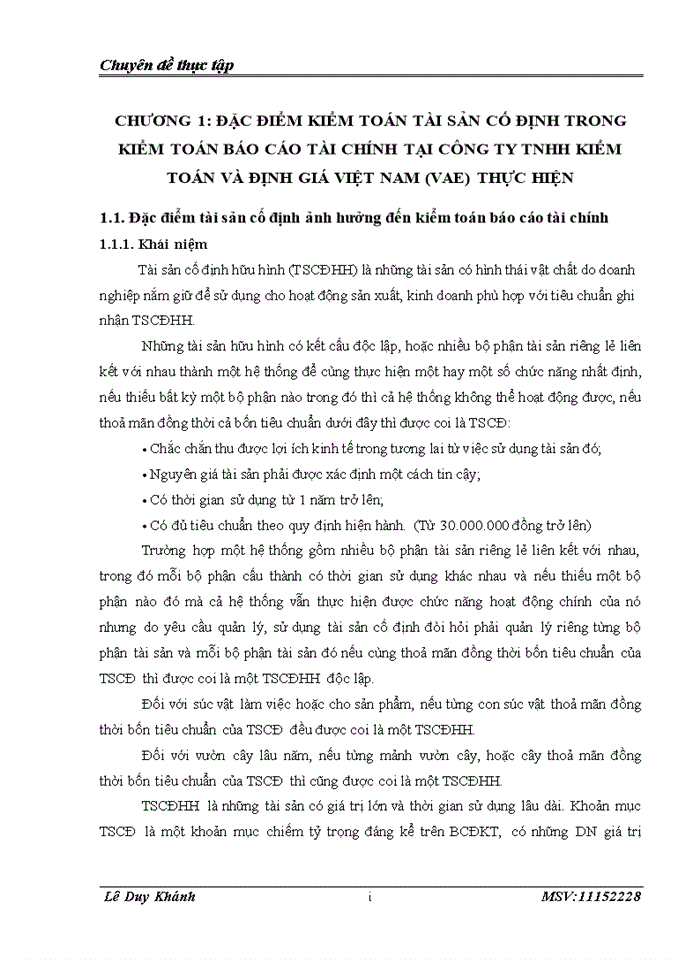 image for page KIỂM TOÁN TÀI SẢN CỐ ĐỊNH HỮU HÌNH TRONG KIỂM TOÁN BÁO CÁO TÀI CHÍNH DO CÔNG TY TNHH KIỂM TOÁN VÀ ĐỊNH GIÁ VIỆT NAM VAE THỰC HIỆN