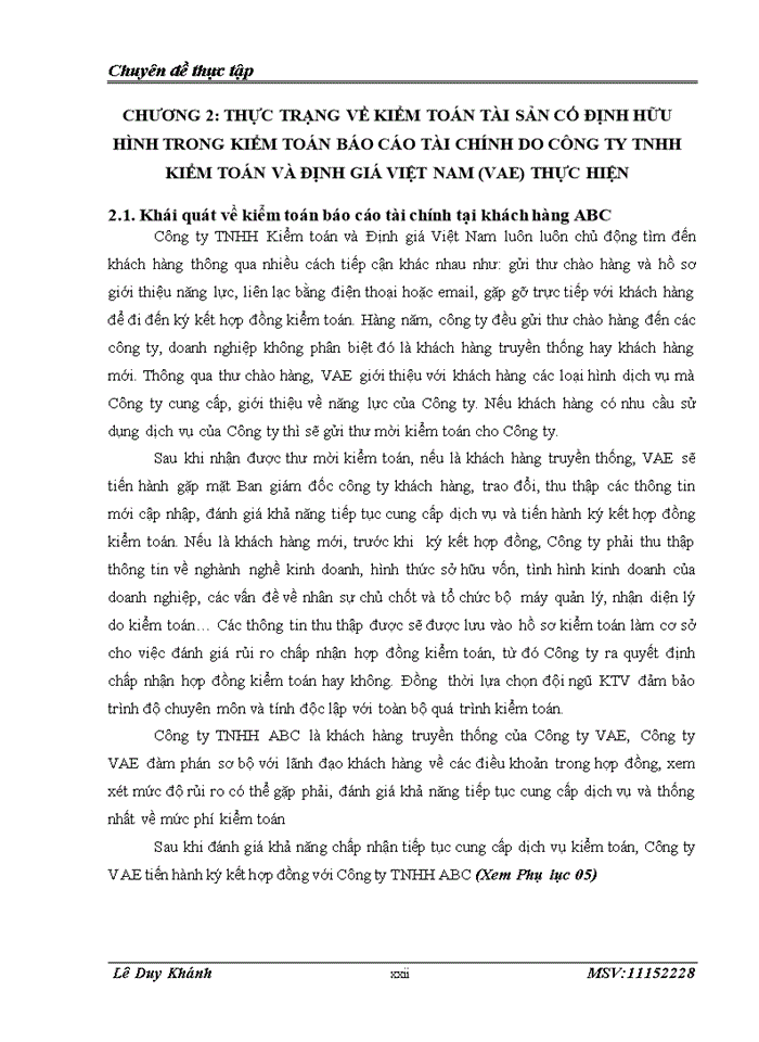 image for page KIỂM TOÁN TÀI SẢN CỐ ĐỊNH HỮU HÌNH TRONG KIỂM TOÁN BÁO CÁO TÀI CHÍNH DO CÔNG TY TNHH KIỂM TOÁN VÀ ĐỊNH GIÁ VIỆT NAM VAE THỰC HIỆN