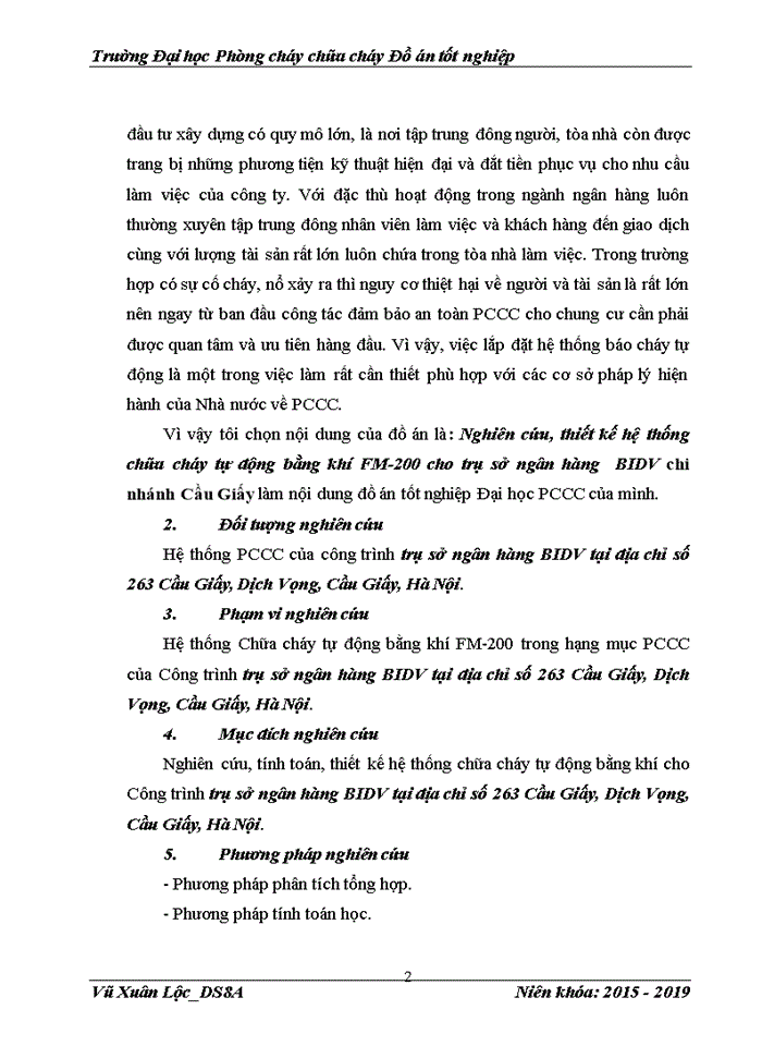 image for page Nghiên cứu thiết kế hệ thống chữa cháy tự động bằng khí FM-200 cho trụ sở ngân hàng BIDV chi nhánh Cầu Giấy