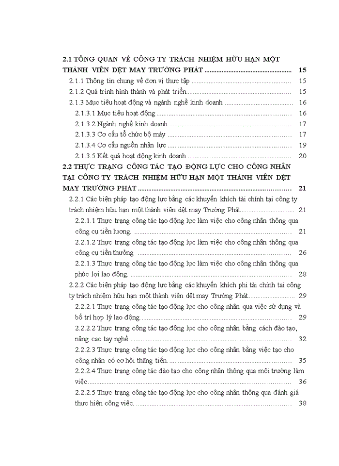 image for page Tạo động lực cho công nhân tại Công ty trách nhiệm hữu hạn một thành viên dệt may Trường Phát