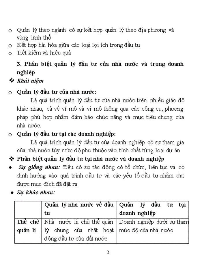 Phân biệt quản lý nhà nước về đầu tư và quản lý dầu tư tại các doanh nghiệp Liên hệ với thực tiễn Việt Nam