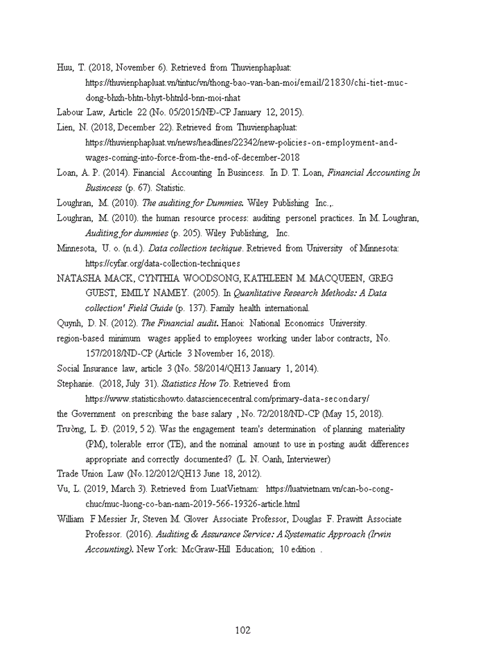 image for page Tiếng anh The auditing process of payroll and personnel cycle in manufacturing companies implemented by Ernst and Young company
