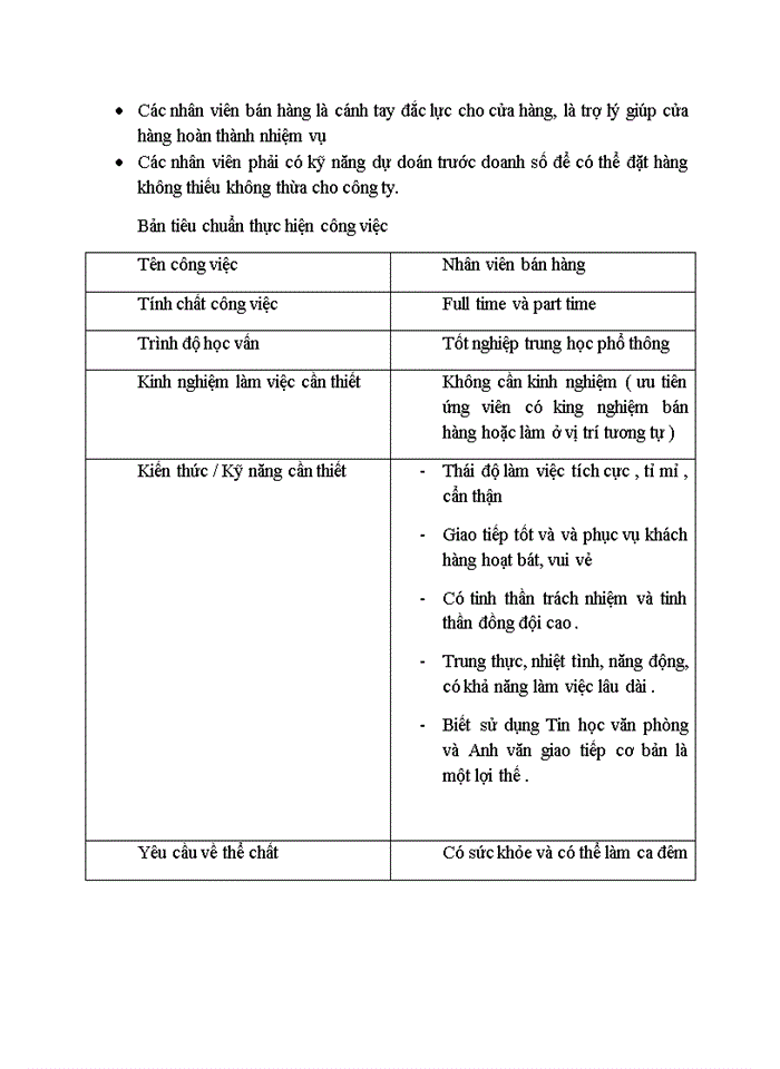 Tiến hành thu thập các thông tin cần thiết về công việc và viết 3 văn bản sau đây cho công việc đó