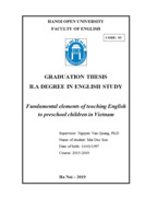 Tiếng anh Fundamental elements of teaching English to preschool children in Vietnam