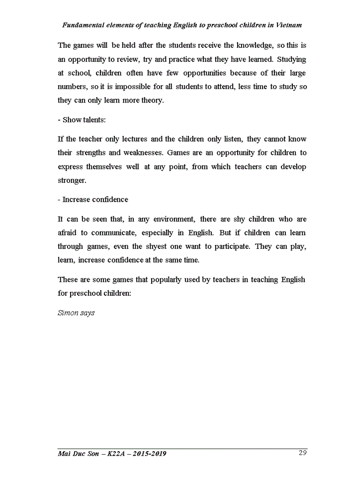 image for page Tiếng anh Fundamental elements of teaching English to preschool children in Vietnam