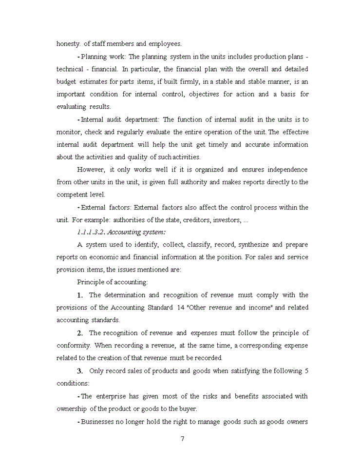 image for page Tiếng anh Complete the audit process of sales items and service provision revenue in auditing financial statements of ASCO Auditing Companyv