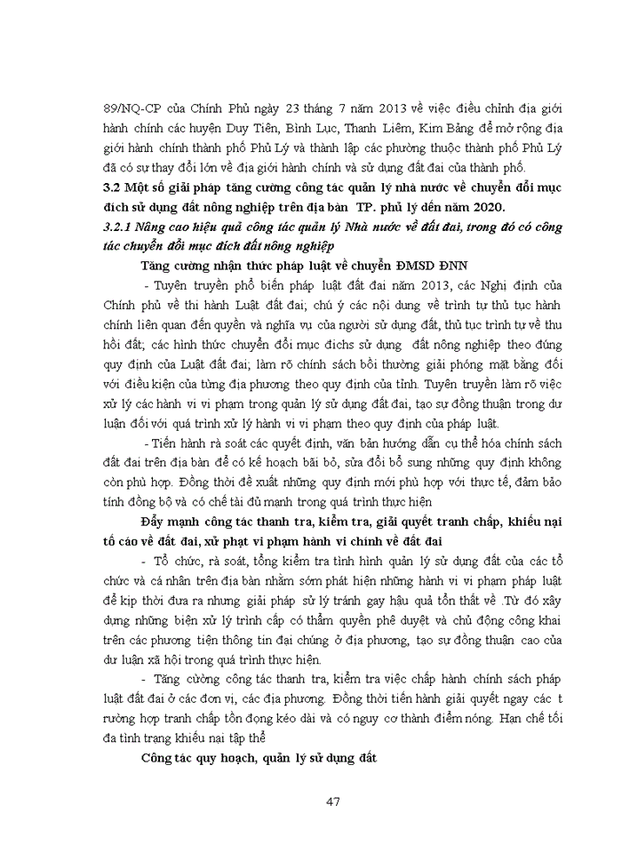 image for page Quản lý nhà nước về việc chuyển đổi mục đích sử dụng đất nông nghiệp tại địa bàn Thành phố Phủ Lý-tỉnh Hà Nam gai đoạn 2016-2018