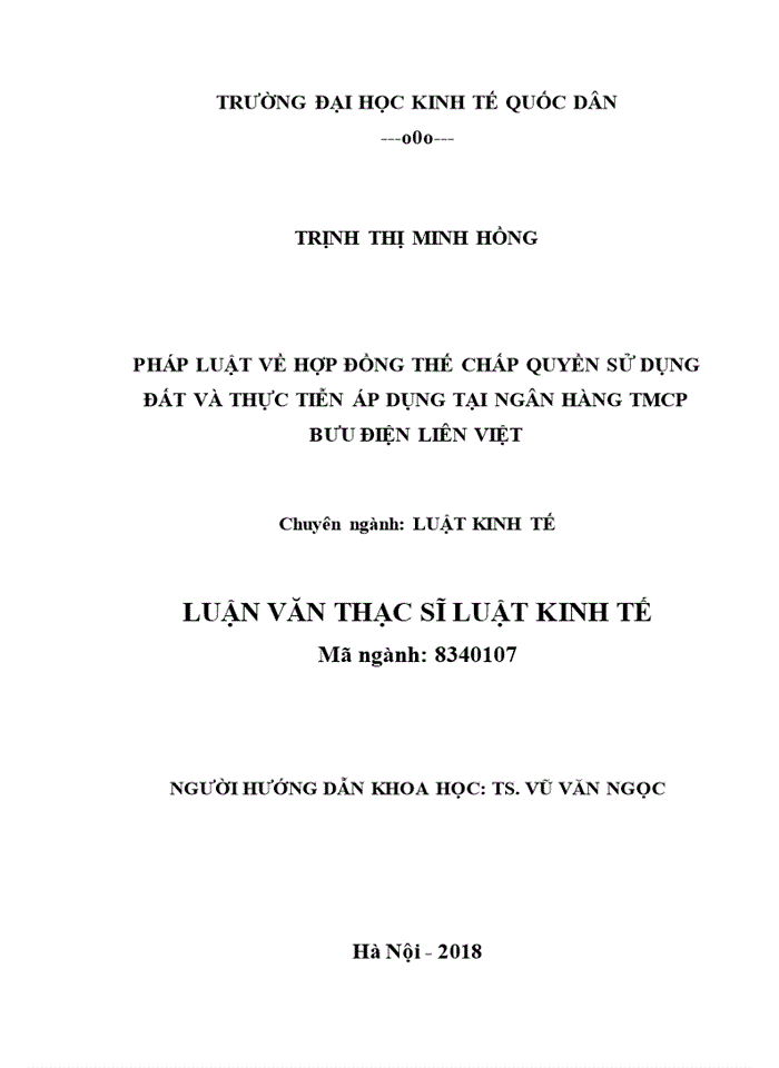 image for page THS PHÁP LUẬT VỀ HỢP ĐỒNG THẾ CHẤP QUYỀN SỬ DỤNG ĐẤT VÀ THỰC TIỄN ÁP DỤNG TẠI NGÂN HÀNG TMCP BƯU ĐIỆN LIÊN VIỆT