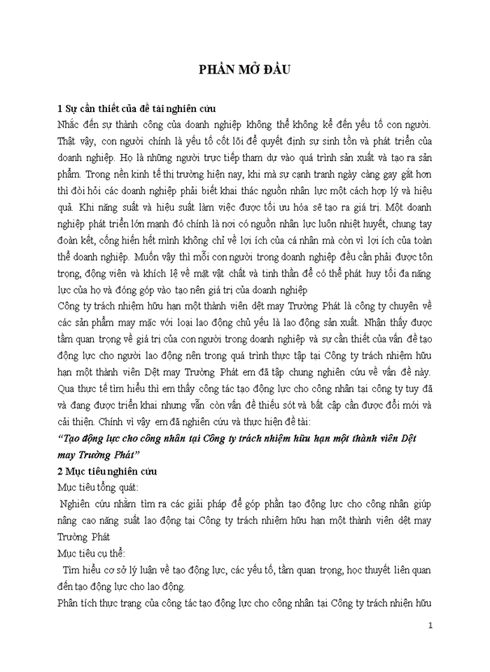 image for page TẠO ĐỘNG LỰC CHO CÔNG NHÂN TẠI CÔNG TY TRÁCH NHIỆM HỮU HẠN MỘT THÀNH VIÊN DỆT MAY TRƯỜNG PHÁT