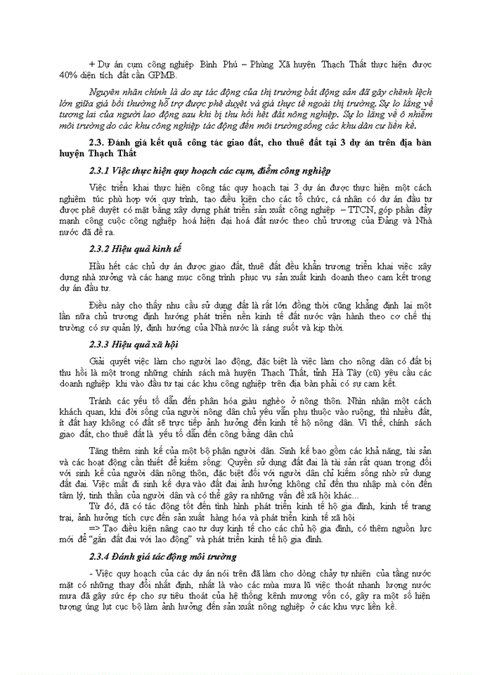 image for page Ảnh hưởng của chính sách giao đất cho thuê đất đến hiệu quả sử dụng đất phi nông nghiệp Lấy ví dụ minh họa