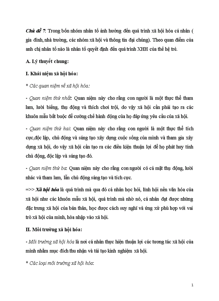 image for page Trong bốn nhóm nhân tố ảnh hưởng đến quá trình xã hội hóa cá nhân gia đình nhà trường các nhóm xã hội và thông tin đại chúng Theo quan điểm của anh chị nhân tố nào là nhân tố quyết định đến quá trình XHH của thế hệ trẻ