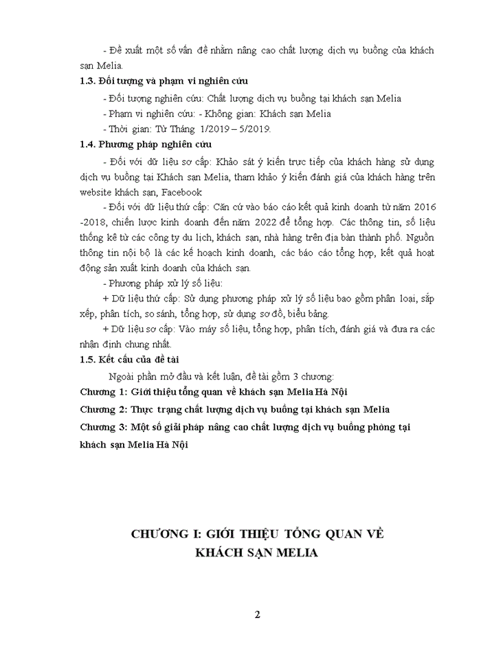 image for page Giải pháp nâng cao chất lượng dịch vụ buồng tại khách sạn Melia Hà Nội