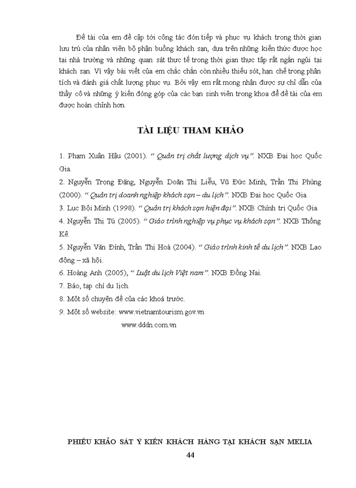 image for page Giải pháp nâng cao chất lượng dịch vụ buồng tại khách sạn Melia Hà Nội