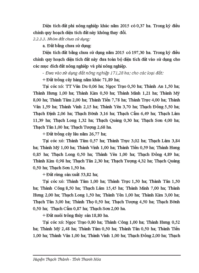 image for page Điều chỉnh quy hoạch sử dụng đất đến năm 2020 huyện Thạch Thành