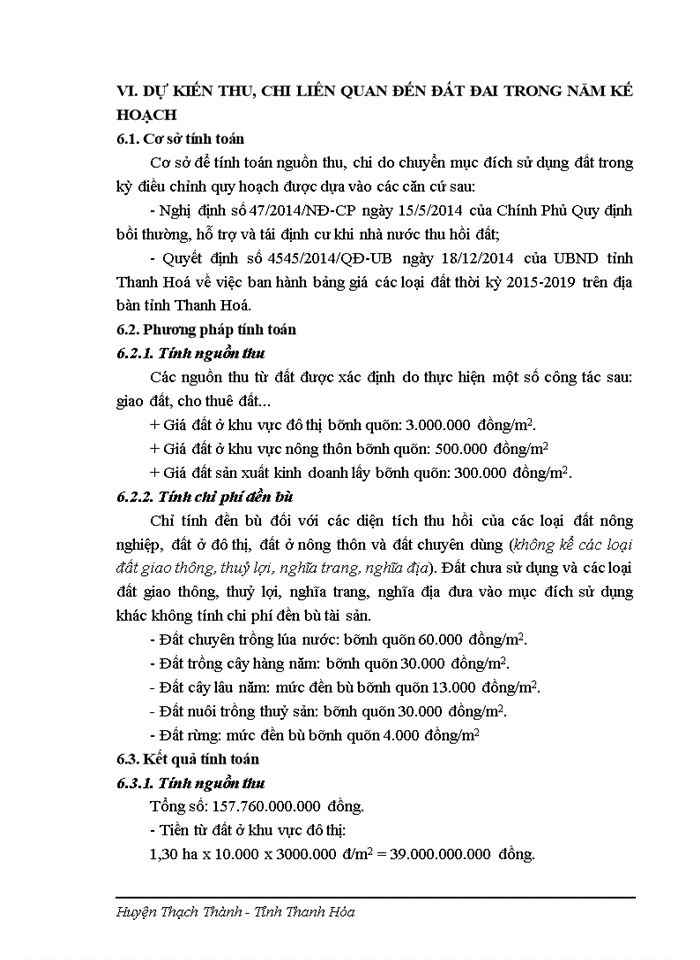 image for page Điều chỉnh quy hoạch sử dụng đất đến năm 2020 huyện Thạch Thành