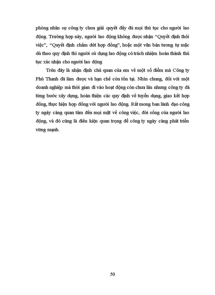 image for page Pháp luật về Hợp đồng lao động và thực tiễn giao kết thực hiện Hợp đồng lao động tại Công ty cổ phần thương mại Phú Thanh