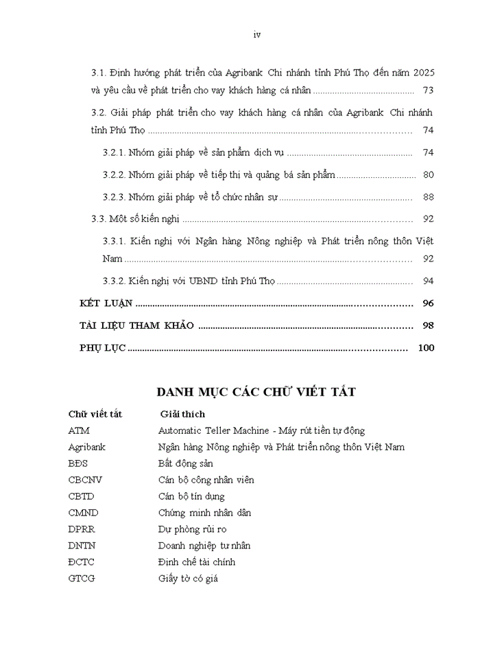 THS PHÁT TRIỂN CHO VAY KHÁCH HÀNG CÁ NHÂN TẠI NGÂN HÀNG NÔNG NGHIỆP VÀ PHÁT TRIỂN NÔNG THÔN VIỆT NAM - CHI NHÁNH TỈNH PHÚ THỌ