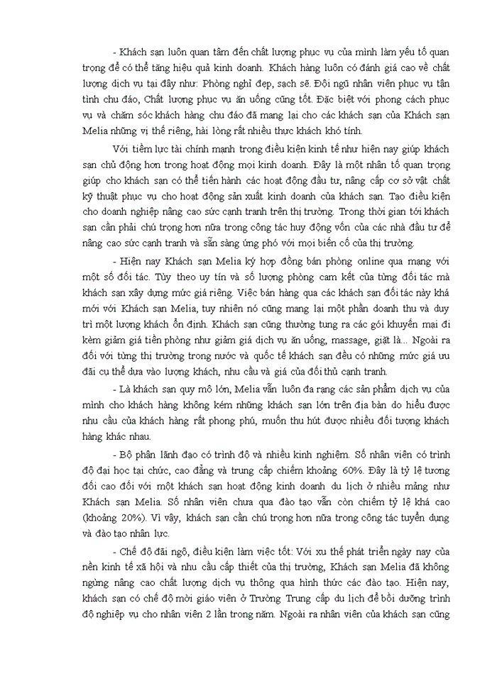 image for page Giải pháp nâng cao chất lượng dịch vụ buồng tại khách sạn Melia Hà Nội