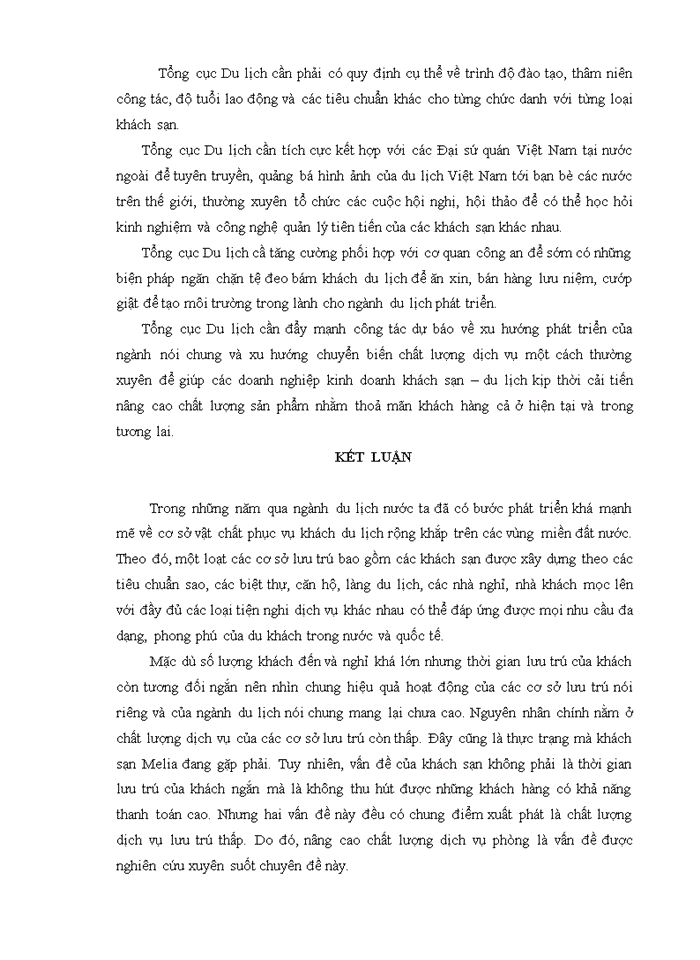 image for page Giải pháp nâng cao chất lượng dịch vụ buồng tại khách sạn Melia Hà Nội