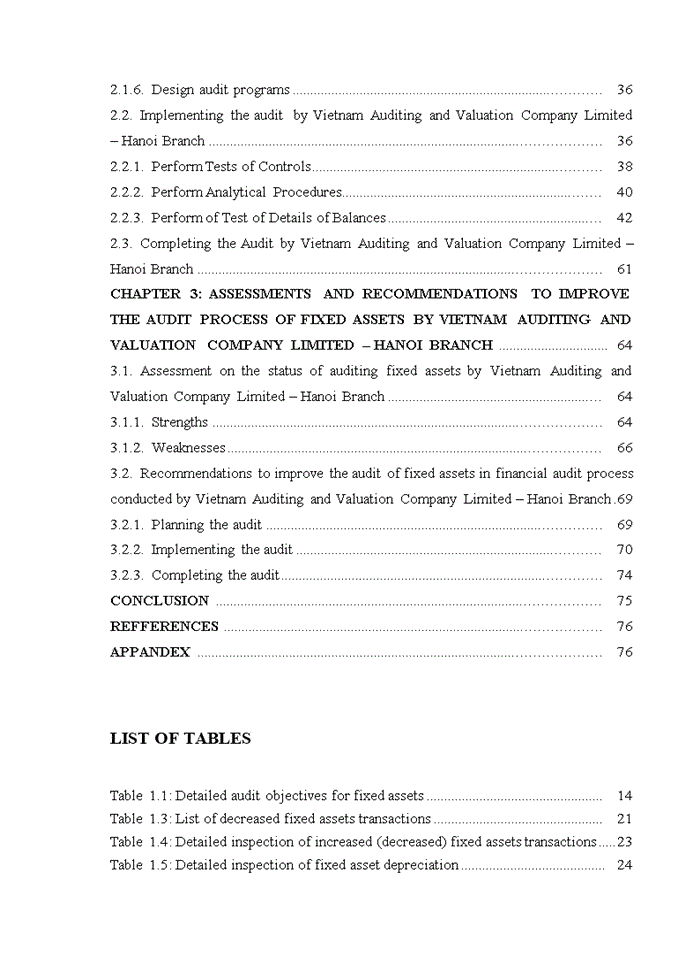 image for page TIẾNG ANH IMPROVING AUDIT OF FIXED ASSETS IN FINANCIAL AUDIT CONDUCTED BY VIETNAM AUDITING AND VALUATION COMPANY LIMITED HANOI BRANCH