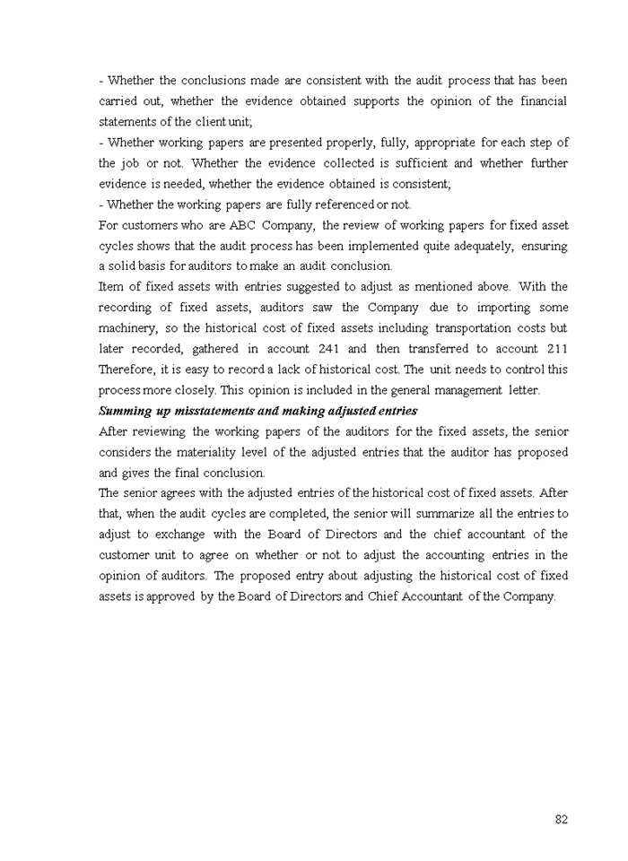 image for page TIẾNG ANH IMPROVING AUDIT OF FIXED ASSETS IN FINANCIAL AUDIT CONDUCTED BY VIETNAM AUDITING AND VALUATION COMPANY LIMITED HANOI BRANCH