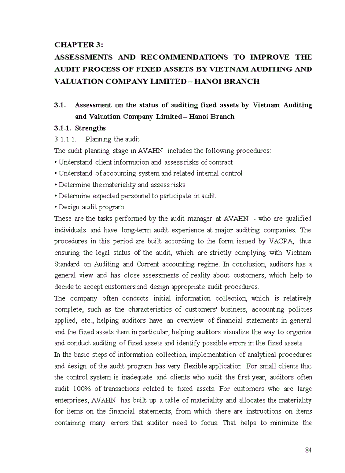 image for page TIẾNG ANH IMPROVING AUDIT OF FIXED ASSETS IN FINANCIAL AUDIT CONDUCTED BY VIETNAM AUDITING AND VALUATION COMPANY LIMITED HANOI BRANCH