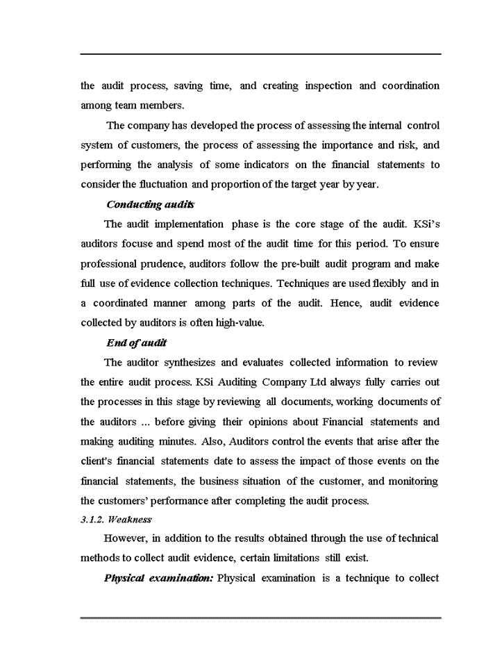 image for page Tiếng anh Application of techniques in collecting audit evidence in financial audits conducted by KSi Viet Nam Auditing Company Ltd