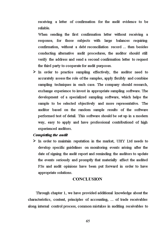 image for page AUDIT OF TRADE RECEIVABLES ITEM IN FINANCIAL AUDITS CONDUCTED BY UHY AUDITING AND CONSULTING COMPANY LIMITED