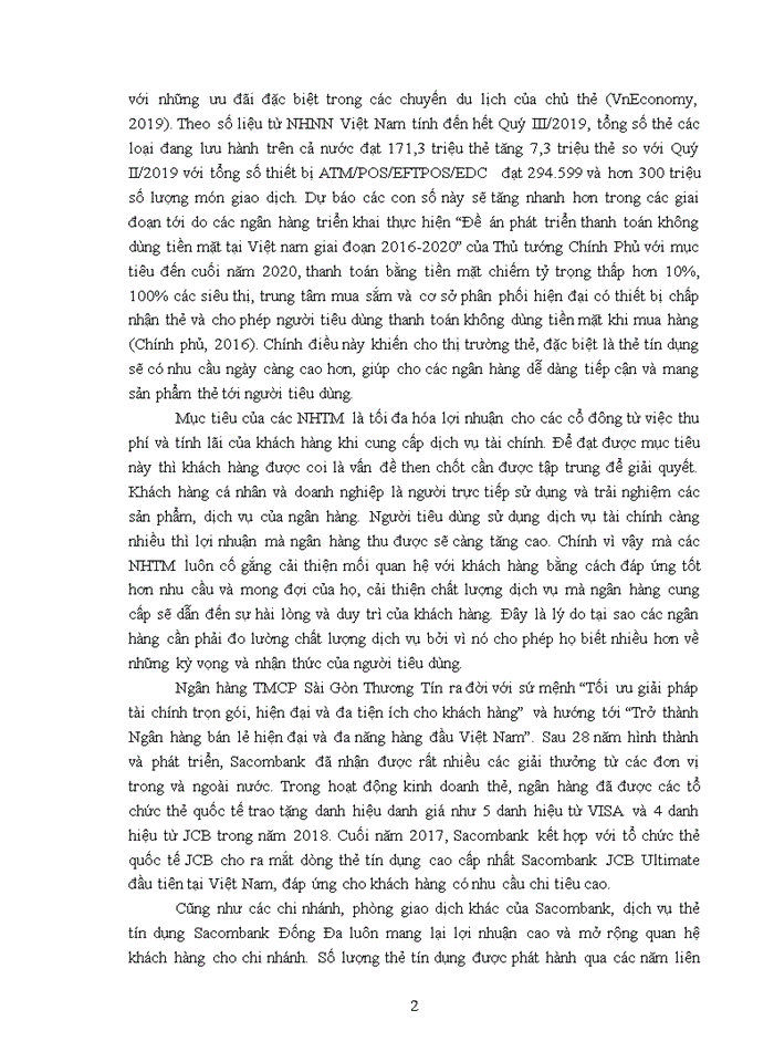 image for page THS Đánh giá sự hài lòng của khách hàng đối với dịch vụ thẻ tín dụng tại Ngân hàng TMCP Sài Gòn Thương Tín - Chi nhánh Đống Đ