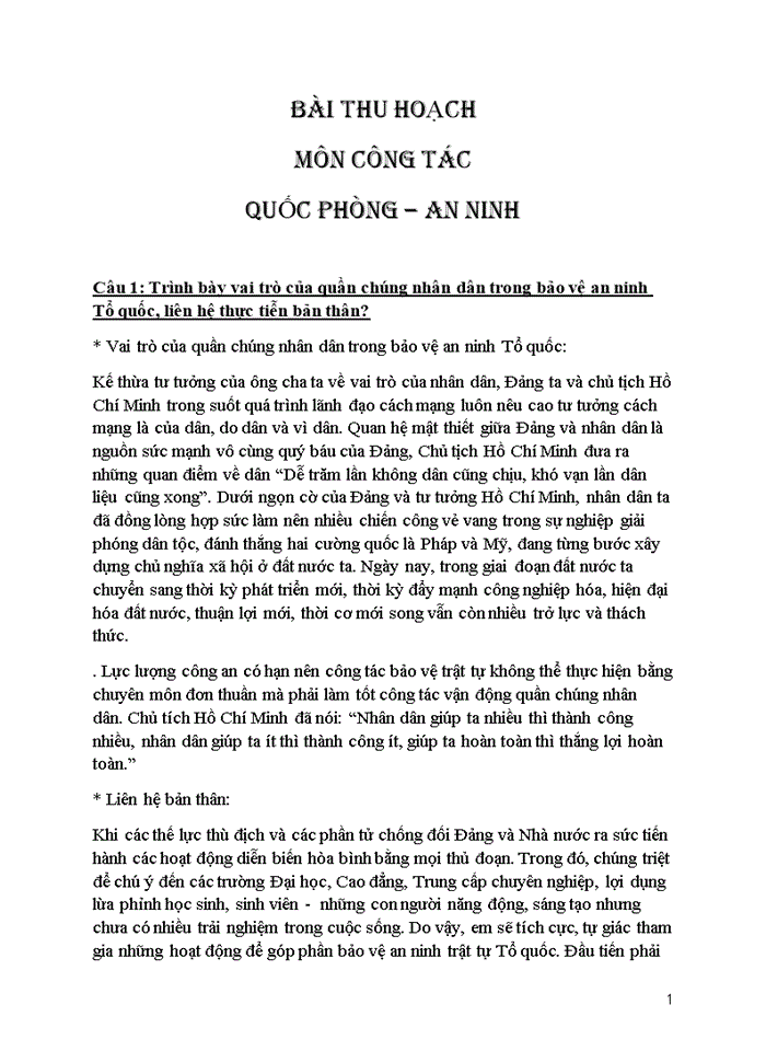image for page Trình bày vai trò của quần chúng nhân dân trong bảo vệ an ninh Tổ quốc liên hệ thực tiễn bản thân