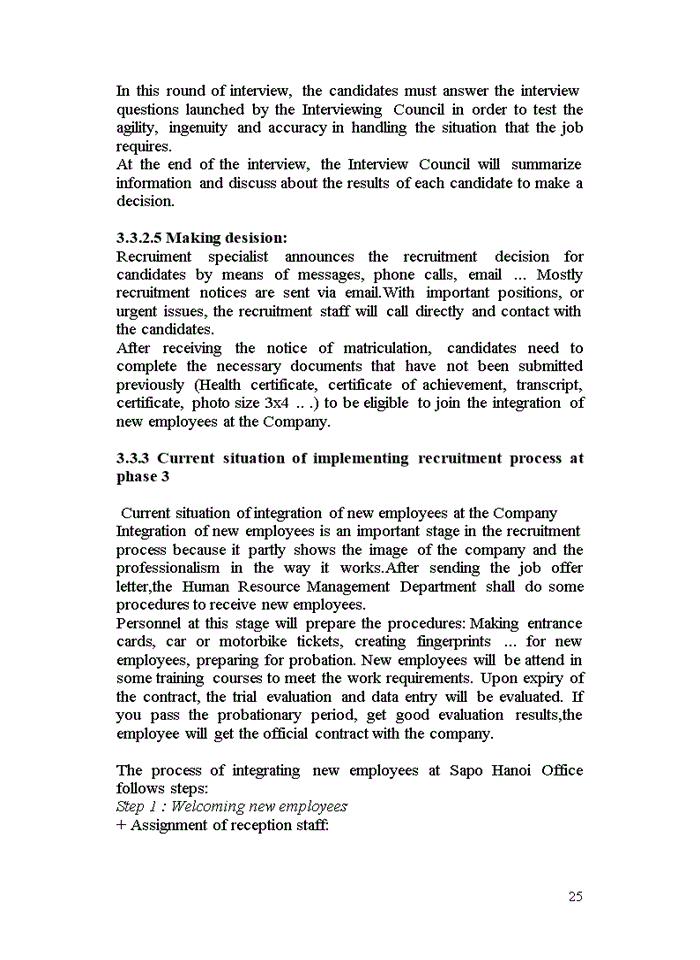 image for page THE PROCESS OF RECRUITMENT AT SAPO TECHNOLOGY JOINT STOCK COMPANY