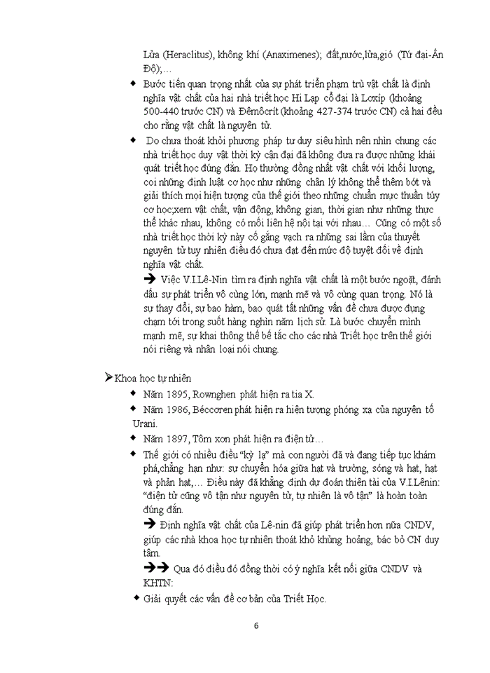 image for page Phân tích định nghĩa vật chất của của Lê-nin và ý nghĩa của định nghĩa này trong lịch sử phát triển của Chủ nghĩa duy vật CNDV và Khoa học tự nhiên KHTN
