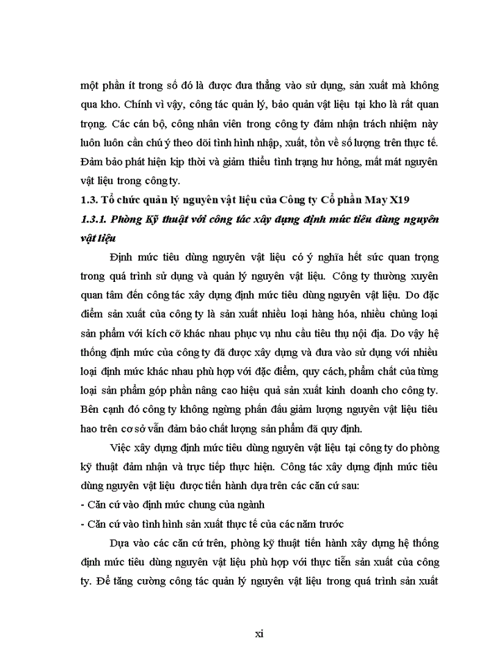 image for page HOÀN THIỆN KẾ TOÁN NGUYÊN VẬT LIỆU TẠI CÔNG TY CỔ PHẦN MAY X19