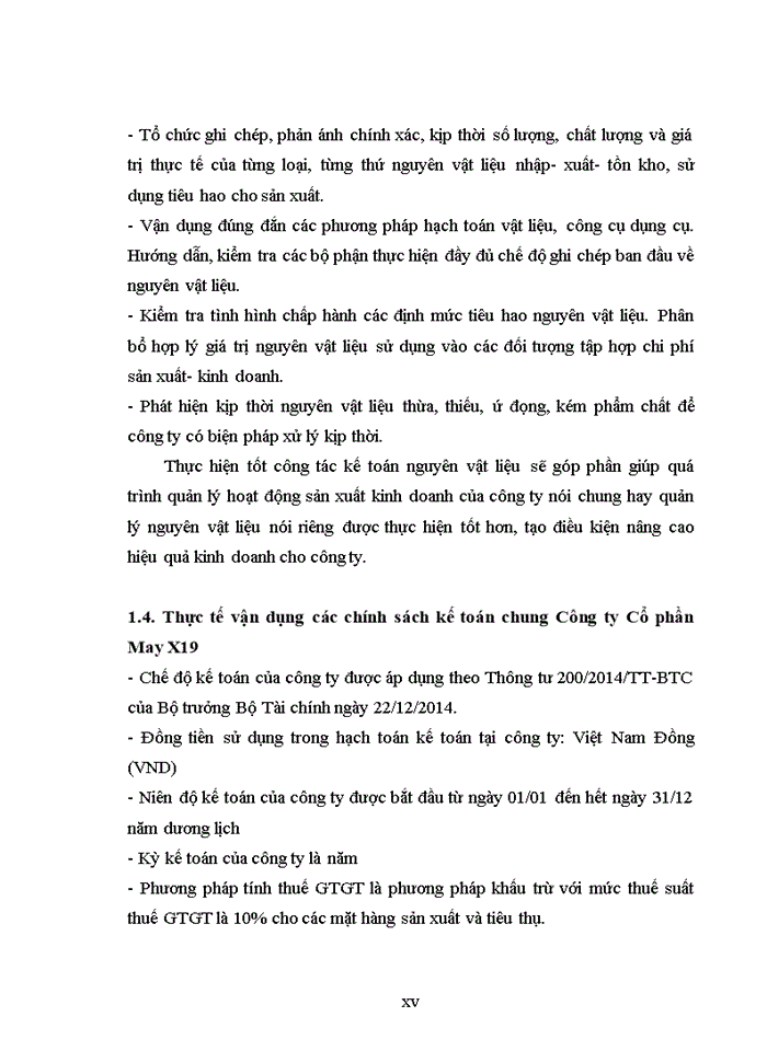 image for page HOÀN THIỆN KẾ TOÁN NGUYÊN VẬT LIỆU TẠI CÔNG TY CỔ PHẦN MAY X19