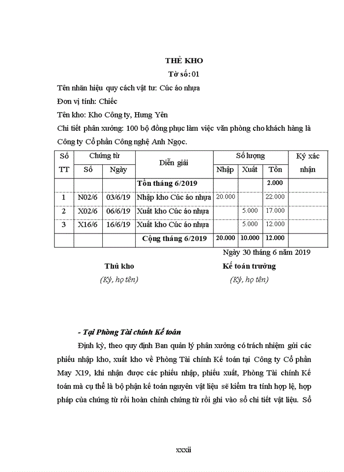 image for page HOÀN THIỆN KẾ TOÁN NGUYÊN VẬT LIỆU TẠI CÔNG TY CỔ PHẦN MAY X19