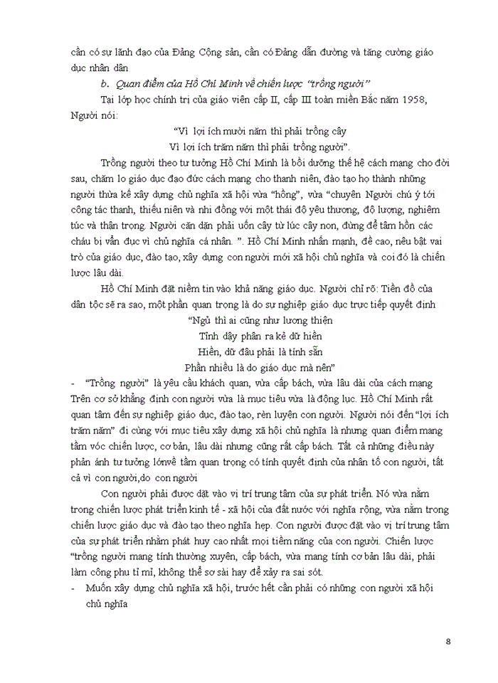 image for page Anh chị hãy phân tích quan điểm của Hồ Chí Minh về chiến lược phát triển con người toàn diện Giá trị của quan điểm nêu trên trong việc phát triển nguồn nhân lực chất lượng cao đáp ứng yêu cầu sự nghiệp xây dựng và phát triển đất nước ta hiện nay