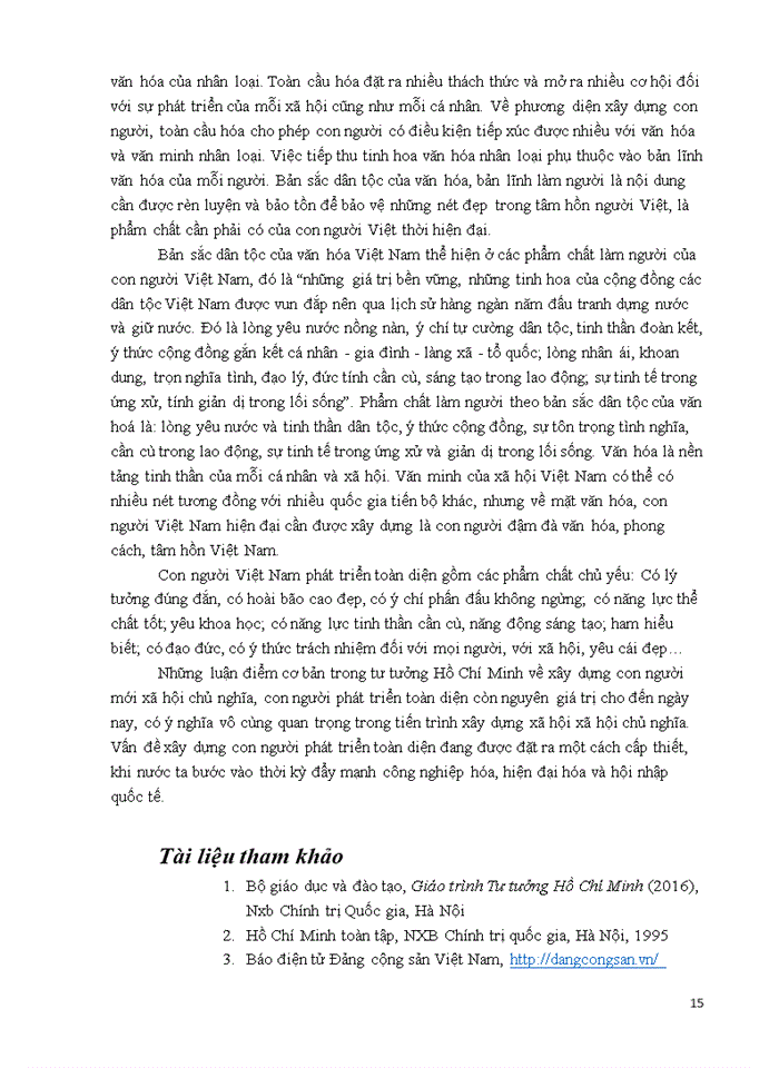 image for page Anh chị hãy phân tích quan điểm của Hồ Chí Minh về chiến lược phát triển con người toàn diện Giá trị của quan điểm nêu trên trong việc phát triển nguồn nhân lực chất lượng cao đáp ứng yêu cầu sự nghiệp xây dựng và phát triển đất nước ta hiện nay